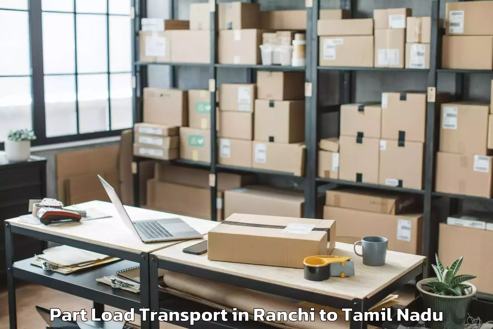 Book Ranchi to Vettavalam Part Load Transport Online